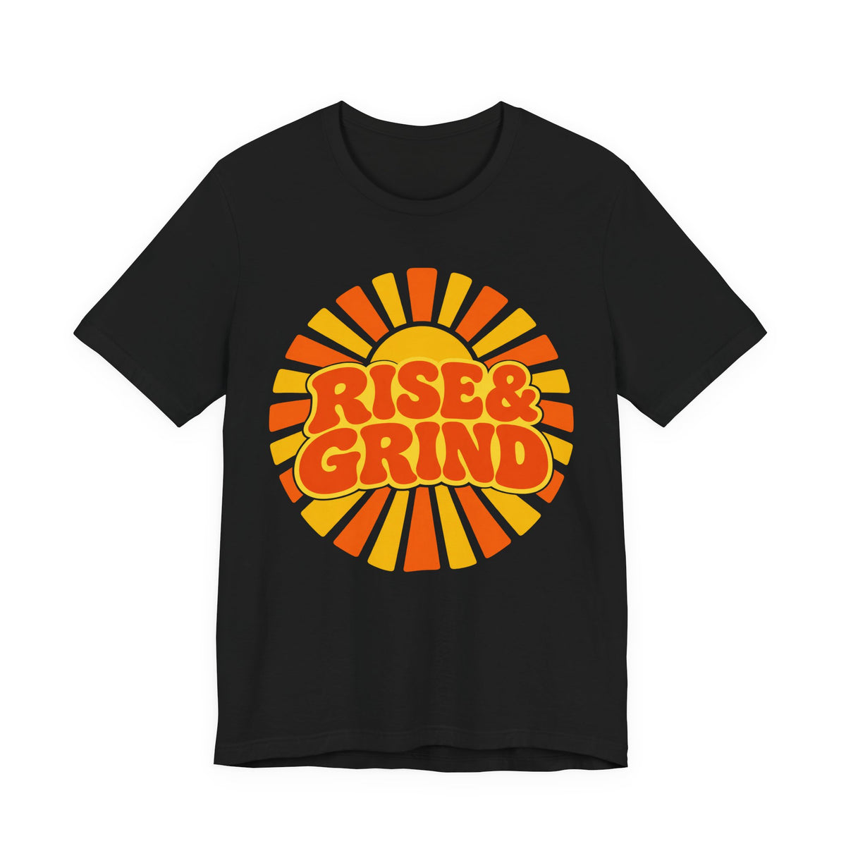 Rise and Grind Retro Sunburst T-Shirt | Gym Motivation Tee | Early Riser Gift Shirt