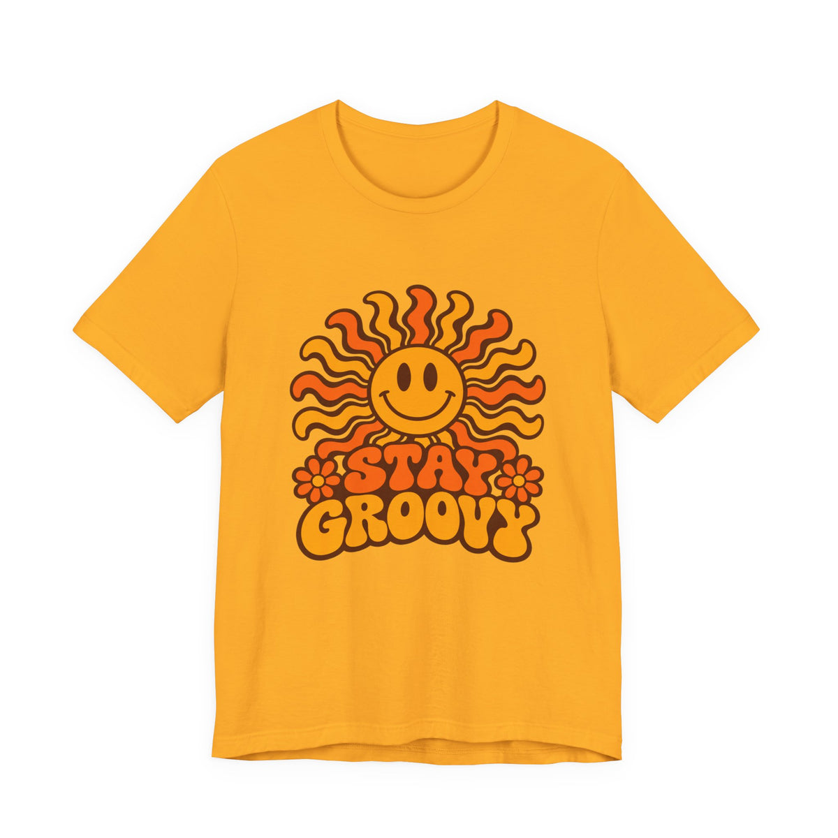 Groovy Smiley Sun 70s T-Shirt | Retro Psychedelic Tee | Stay Groovy Gift Shirt