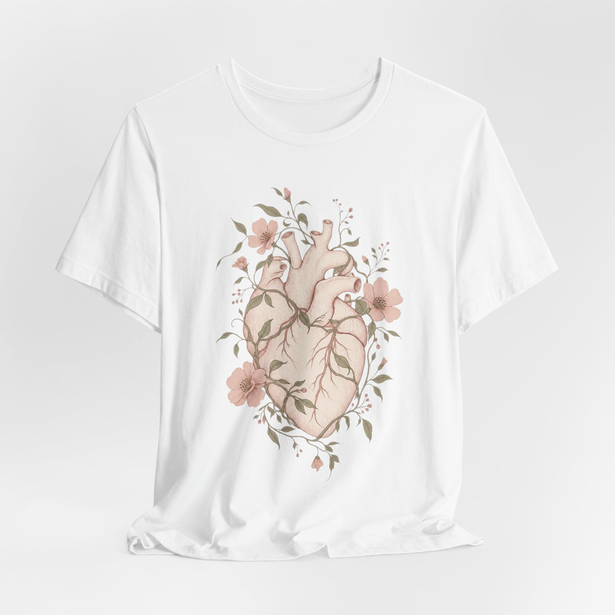 Boho Heart T-Shirt | Delicate Floral Valentine Tee | Soft Romantic Gift Shirt
