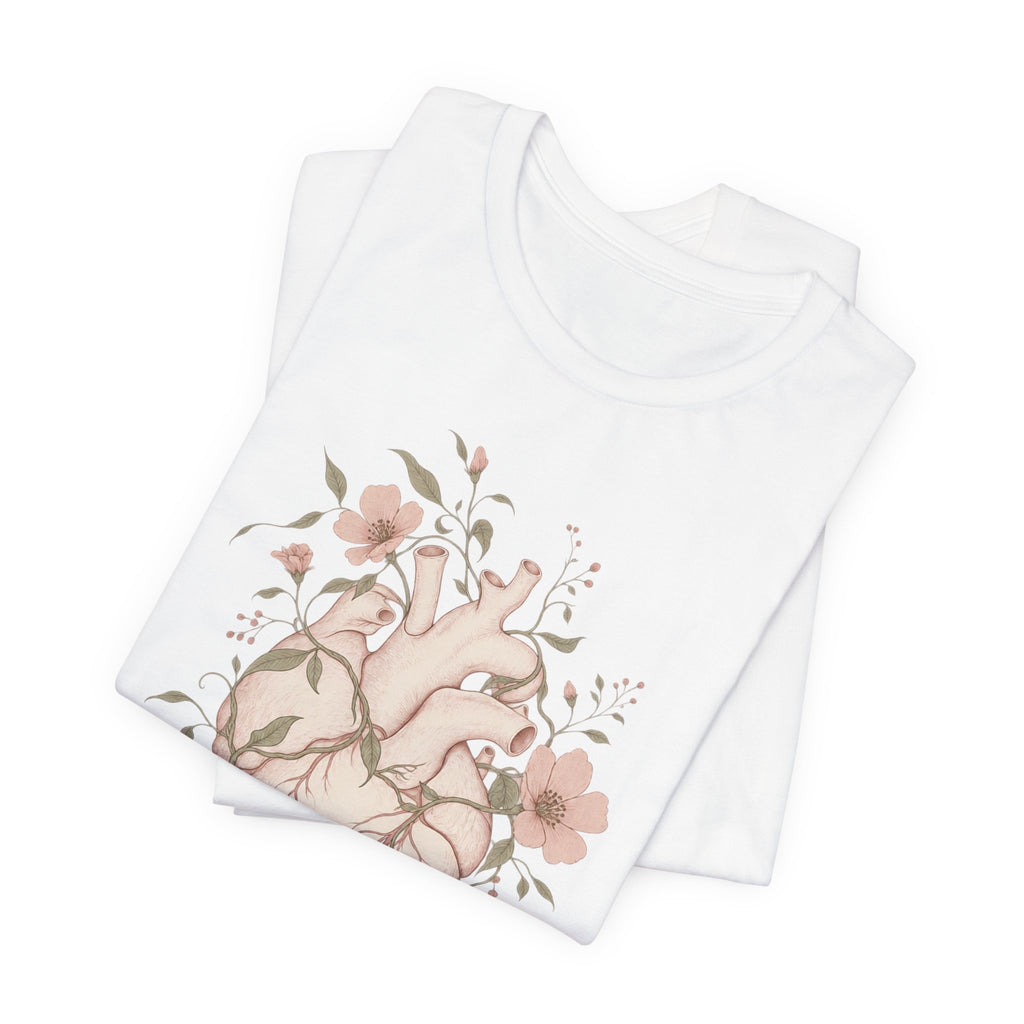 Boho Heart T-Shirt | Delicate Floral Valentine Tee | Soft Romantic Gift Shirt