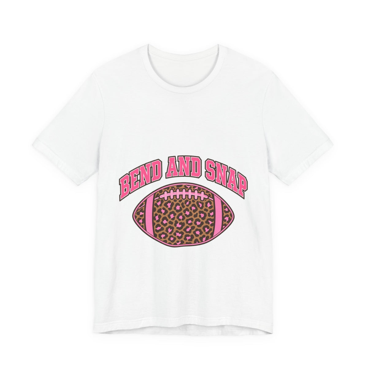 Bend And Snap Leopard Tee | Leopard Print Varsity Football Shirt | Football Gift Tee | Girly Sports Graphic