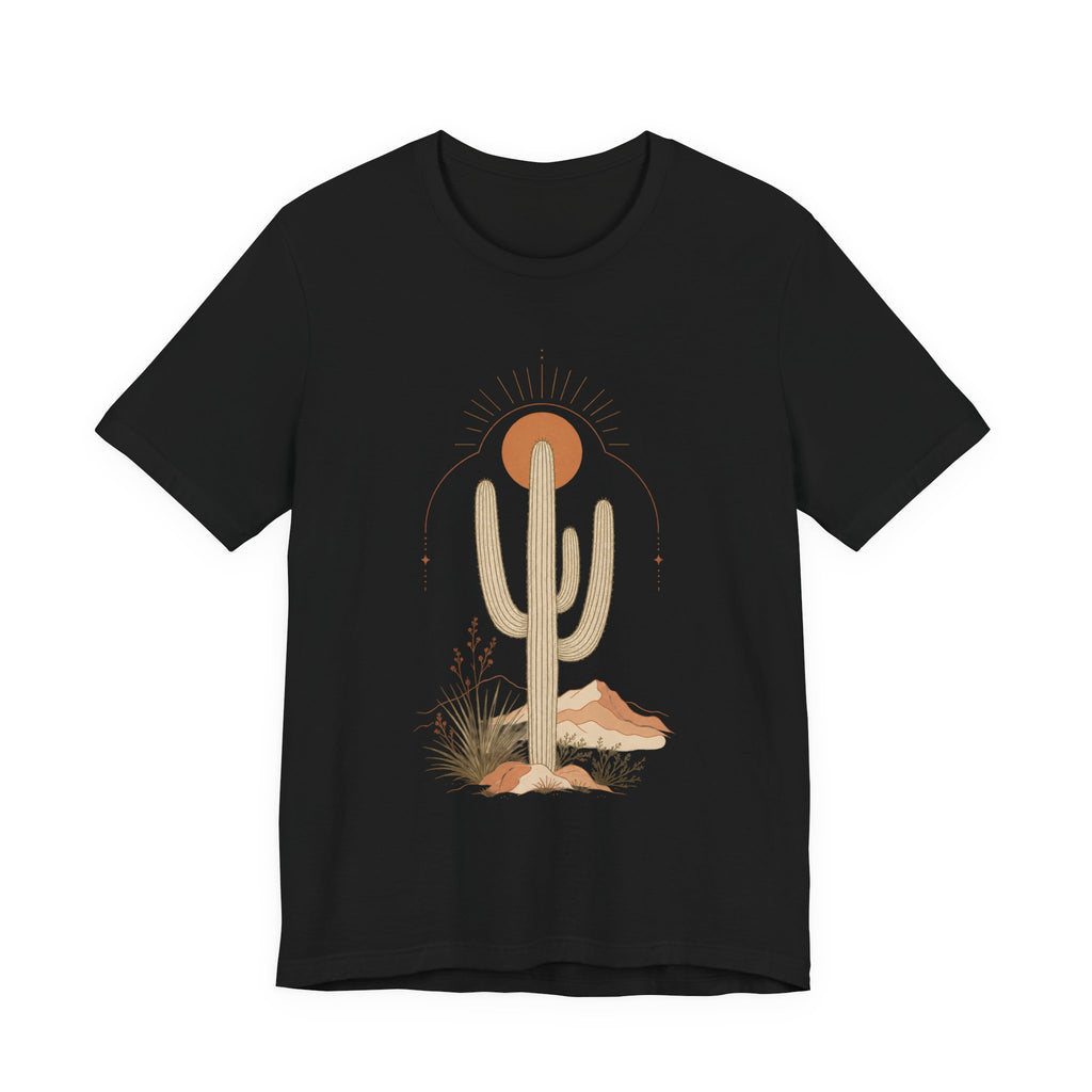 Desert Cactus T-Shirt | Boho Linework Saguaro Tee | Southwest Desert Gift Shirt