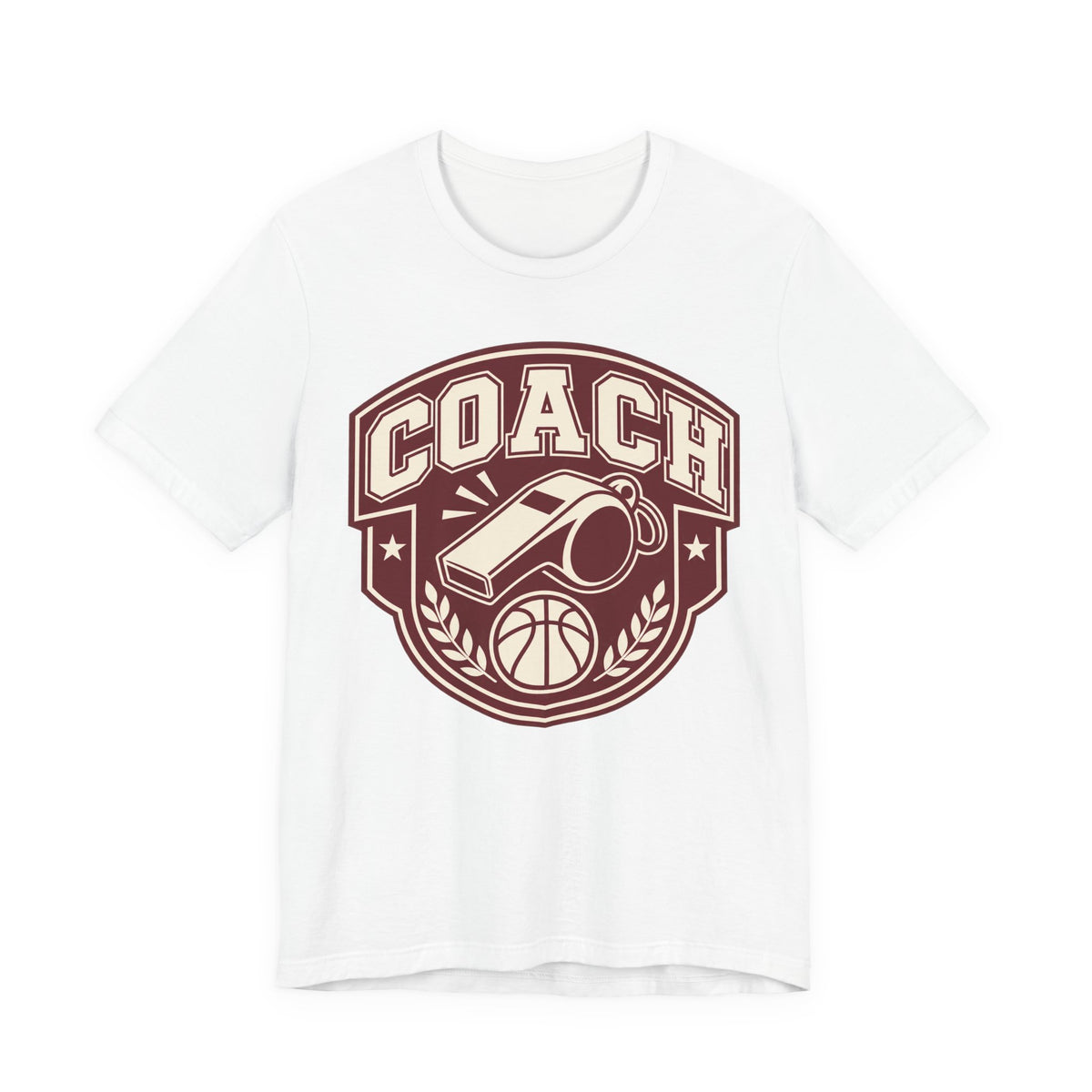 Basketball Coach T-Shirt | Whistle Varsity Badge Tee | Coach Appreciation Gift Shirt