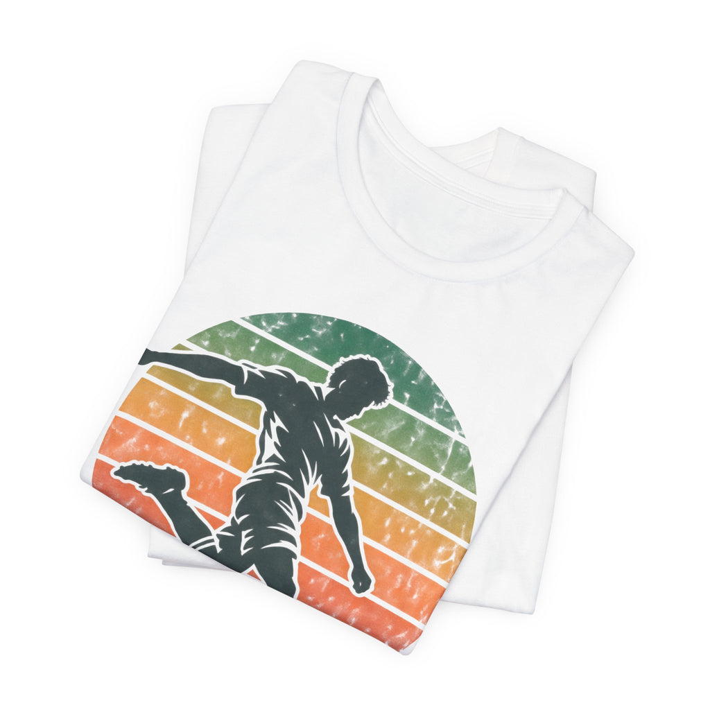 Retro Soccer Player Silhouette Tee | Vintage 90s Soccer Design | Old School Pitch Shirt | Retro Sports Gift | Soccer Throwback Gift | Classic Soccer Design