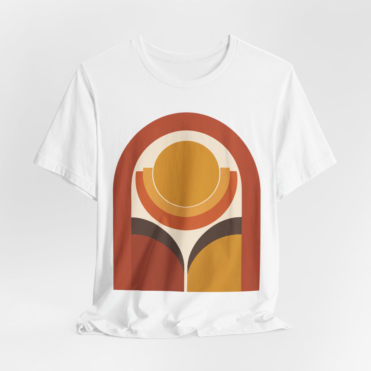 Sunset Arch Geometric T-Shirt | Bauhaus Abstract Art Tee | Modern Minimalist Gift Shirt