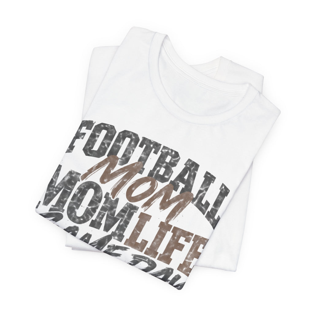 Football Mom Grunge Tee | Stacked Mom Life Typography Shirt | Football Mom Shirt | Game Day Mom Gift Tee