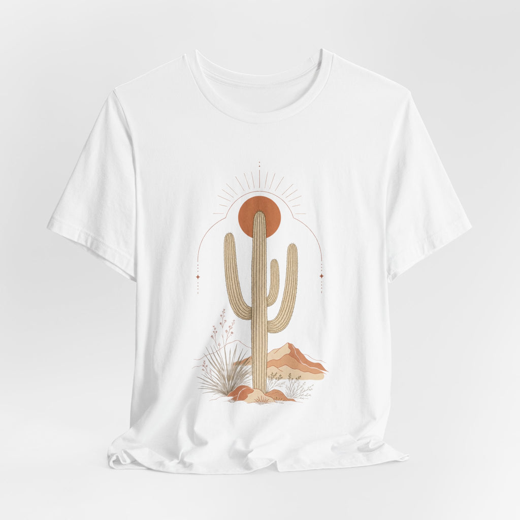Desert Cactus T-Shirt | Boho Linework Saguaro Tee | Southwest Desert Gift Shirt