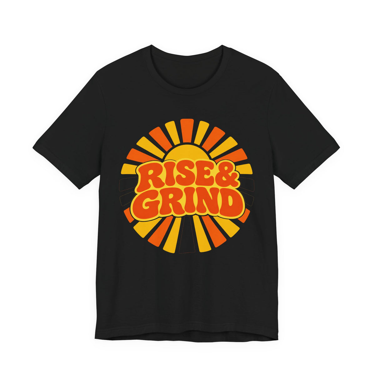 Rise and Grind Retro Sunburst T-Shirt | Gym Motivation Tee | Early Riser Gift Shirt