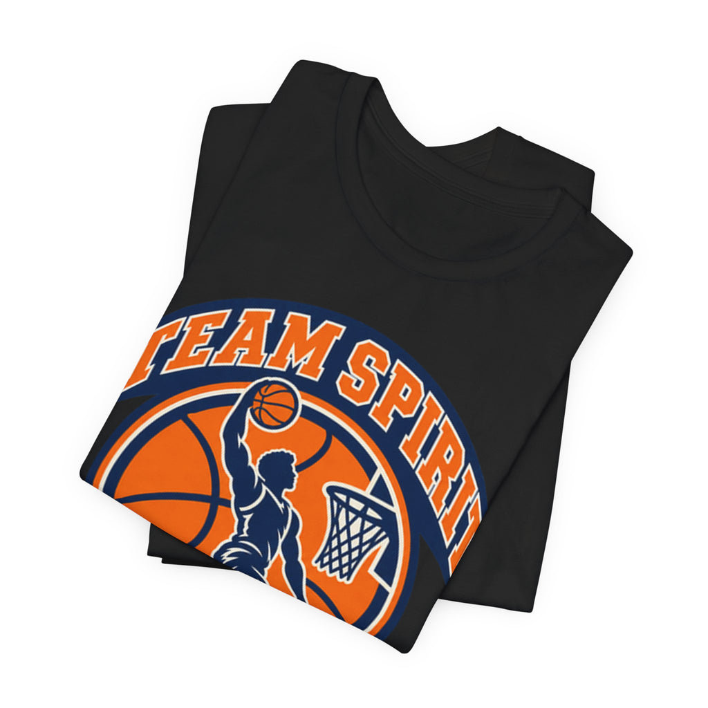 Dunk Mascot Badge T-Shirt | Retro Varsity Basketball Kids Tee | Team Spirit Basketball Shirt | Youth Basketball Emblem Gift Shirt