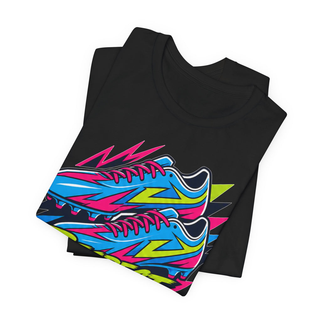 Respect The Grind Neon Cleats Tee | Bold Soccer Cleats Shirt | Soccer Gift Tee | Street Soccer Design