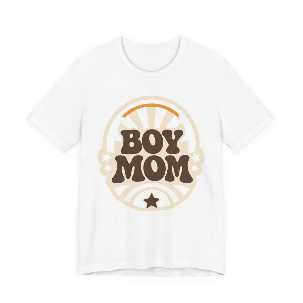 Boy Mom Sunburst Retro Badge T-Shirt | Boy Mama Shirt | Mom Life Tee | Mother's Day Gift | Retro Mom Shirt