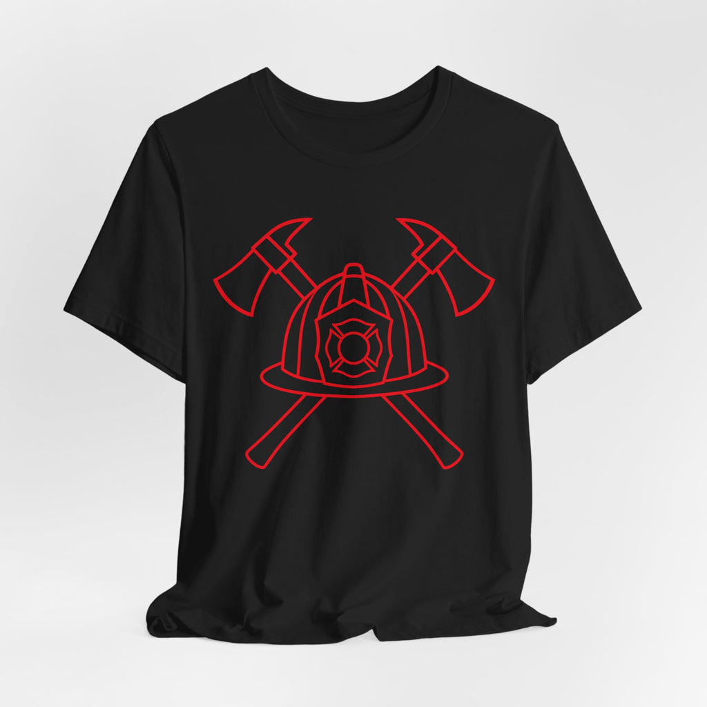 Firefighter Bold Line Emblem T-Shirt | Fire Department Gift Shirt | Firefighter Appreciation Tee