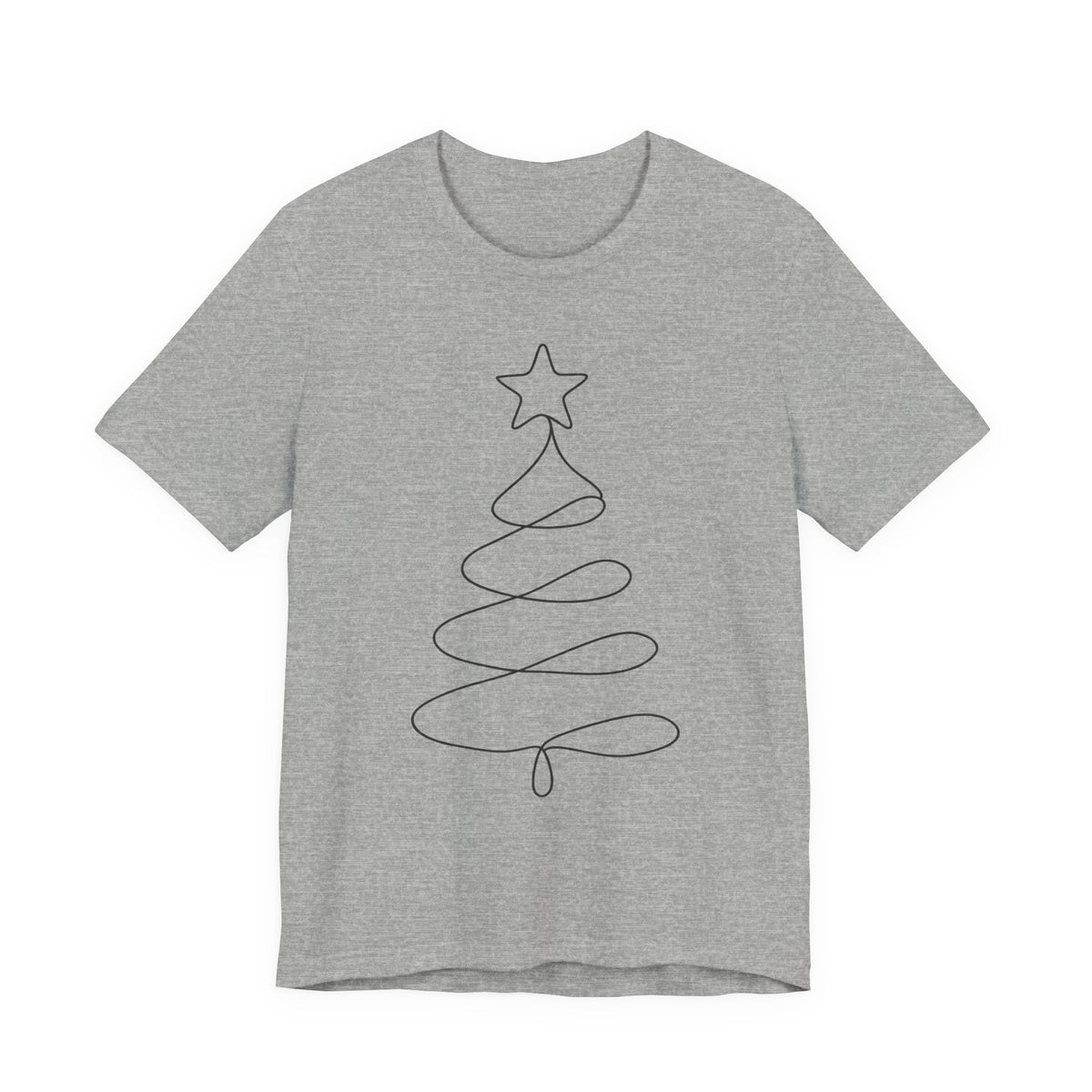 Minimalist Christmas Tree T-Shirt | Scandinavian Line Art Tee | Minimal Holiday Gift Shirt
