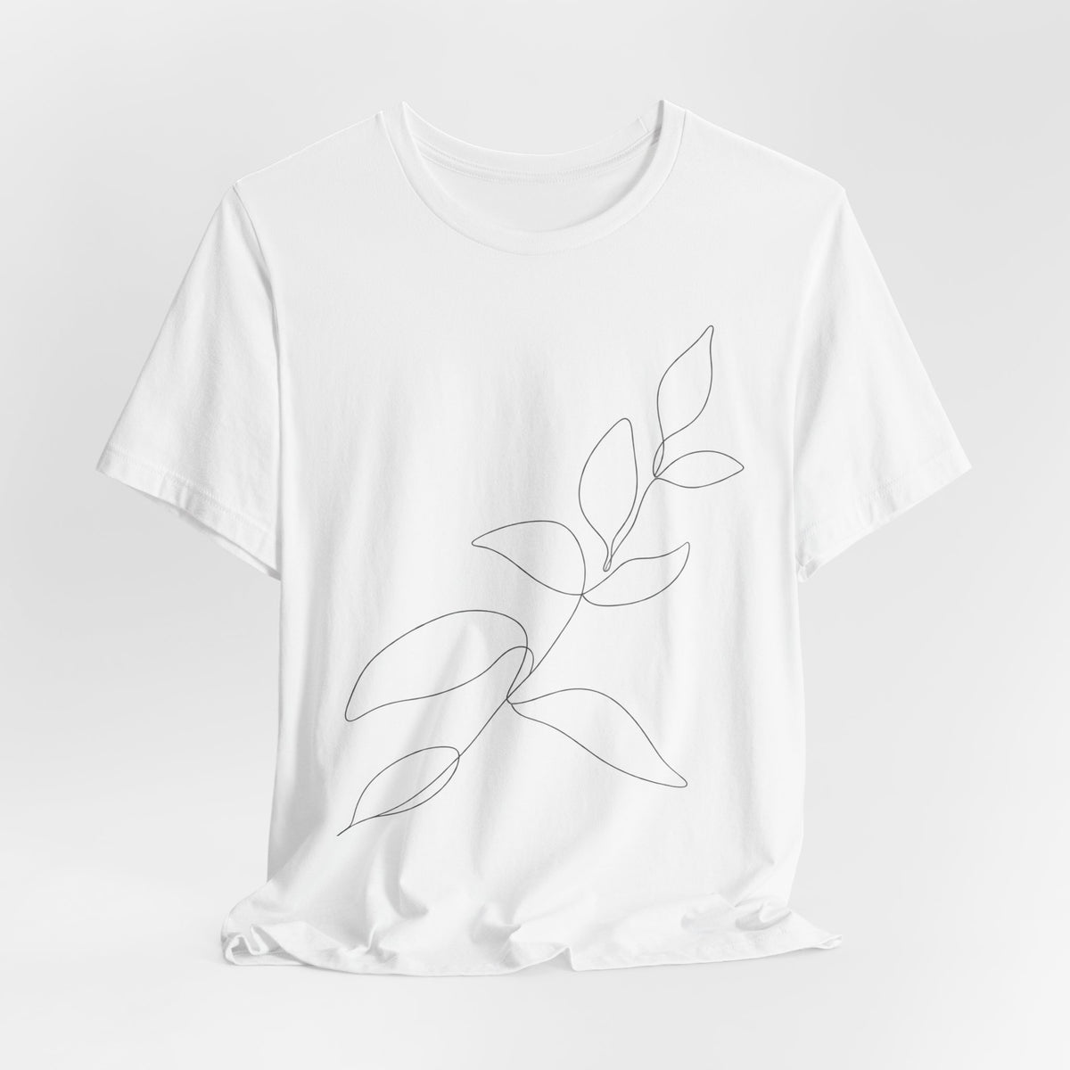 Single Leaf Botanical Line Art T-Shirt | Scandinavian Minimalist Tee | Nature Lover Gift Shirt