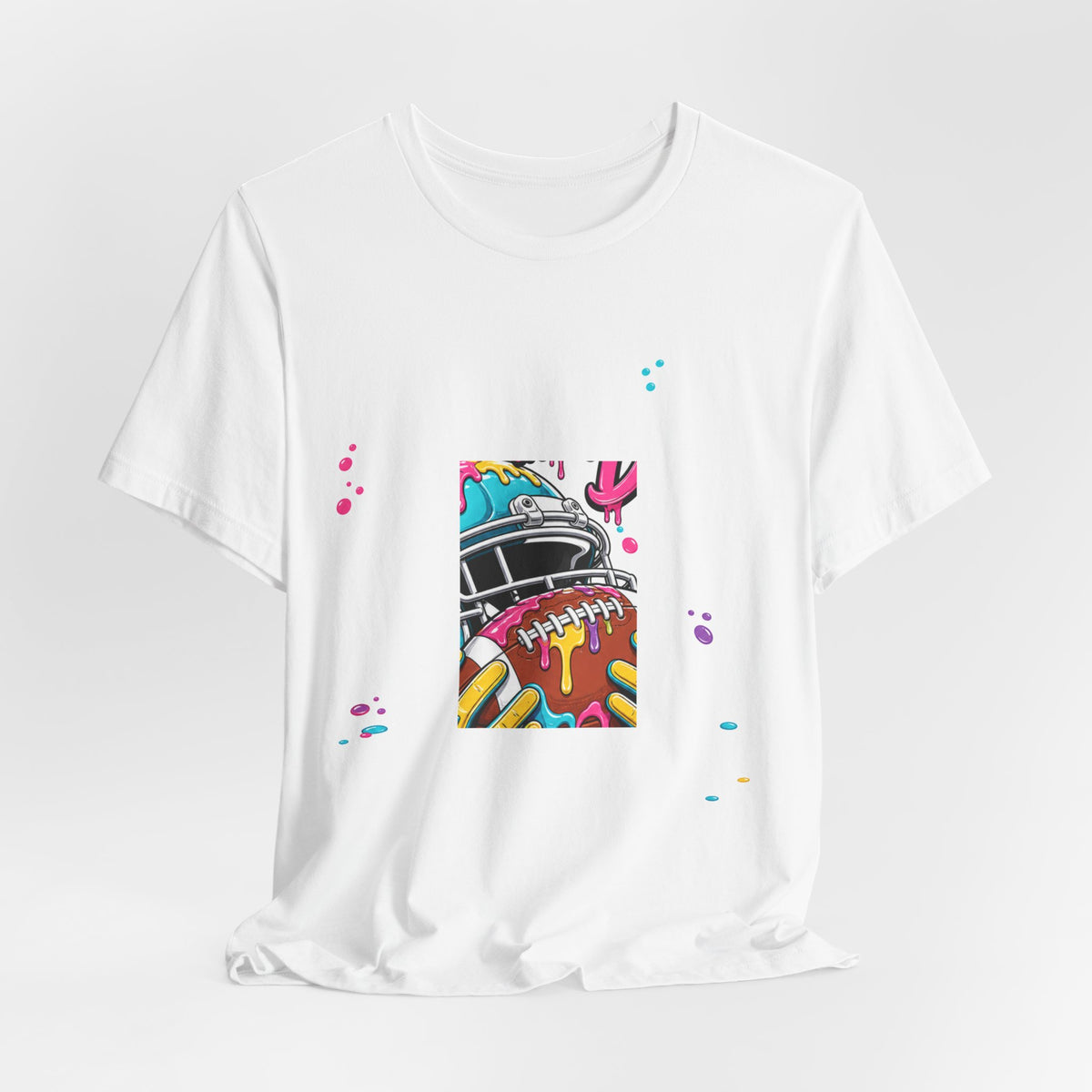 Respect The Drip Neon Tee | Bold Football Paint Drip Shirt | Football Graphic Gift | Bright Sports Tee