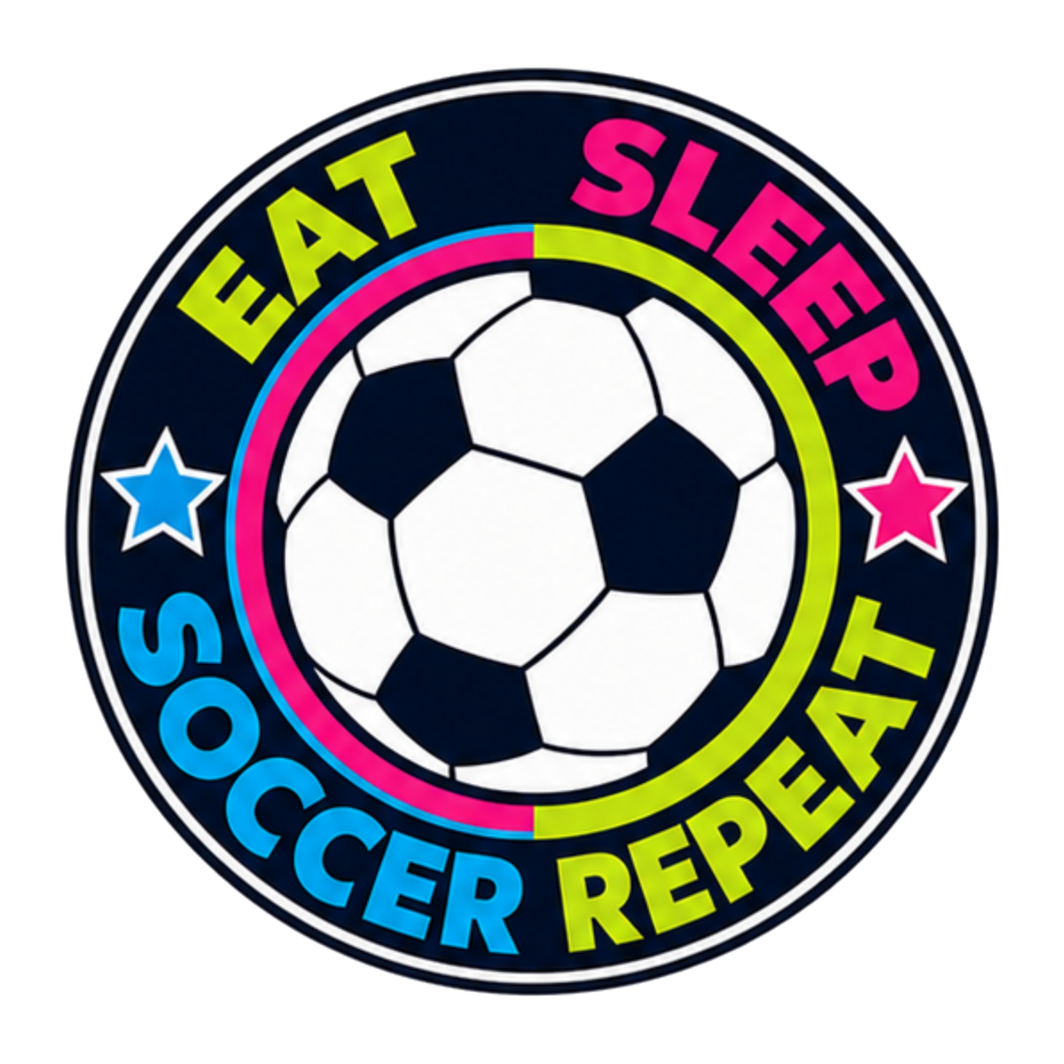 [Digital Download] Eat Sleep Soccer Repeat Neon Tee SVG PNG EPS Cricut Silhouette Sublimation Design