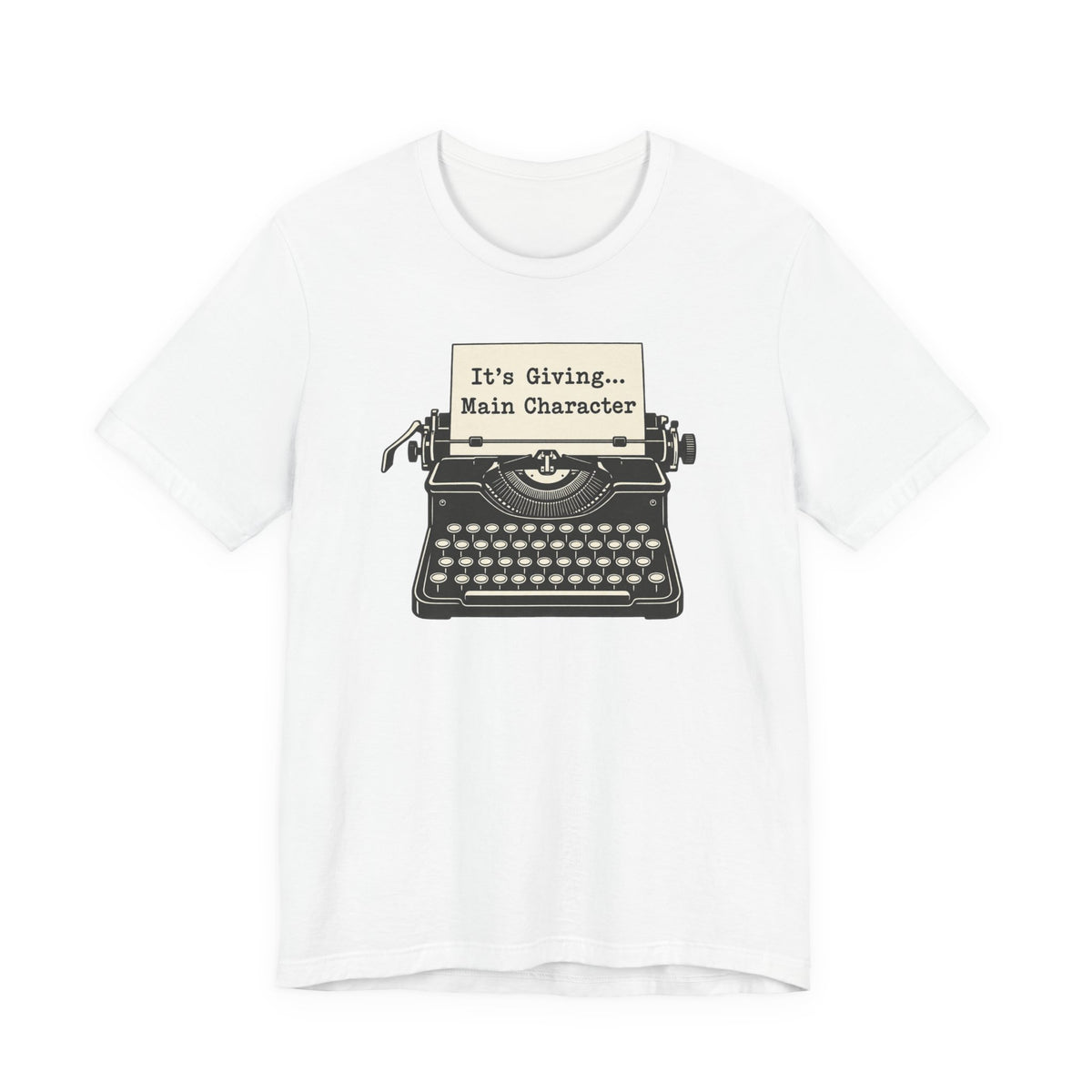 It's Giving Main Character T-Shirt | Retro Typewriter Meme Tee | Trendy Slang Gift Shirt