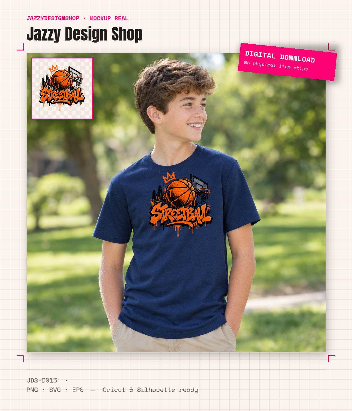 [Digital Download] Streetball Graffiti T-Shirt SVG PNG EPS Cricut Silhouette Sublimation Design