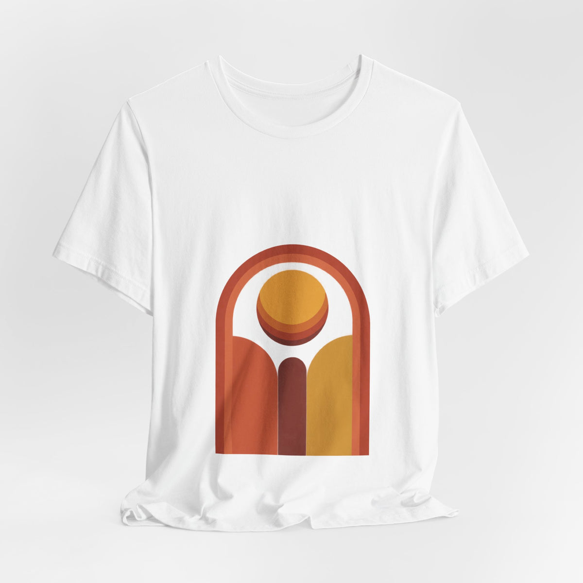 Sunset Arch Geometric T-Shirt | Bauhaus Abstract Art Tee | Modern Minimalist Gift Shirt