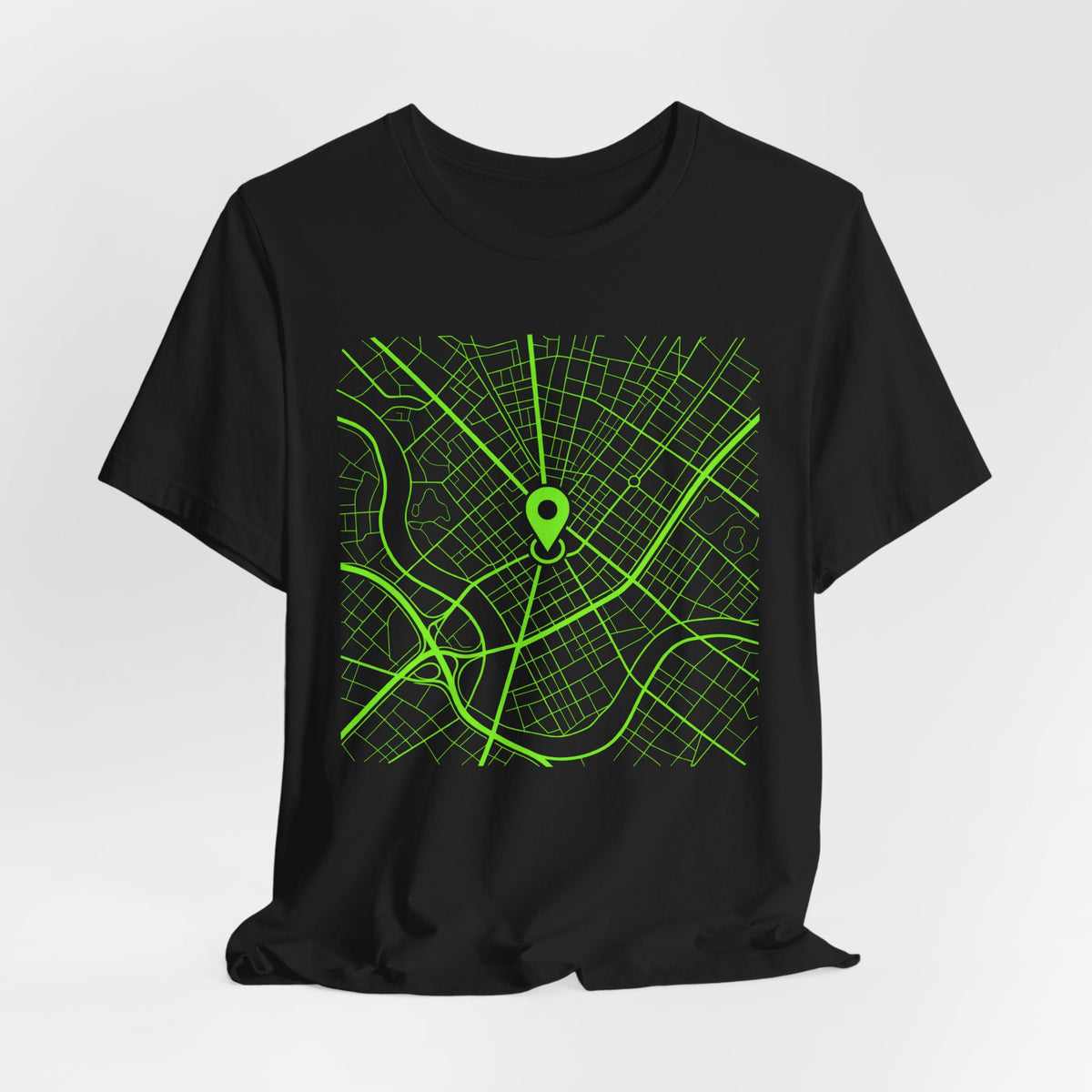 Urban City Map Tee | Streetwear Location Pin Shirt | City Map Streetwear Shirt | Urban Cartography Gift Tee