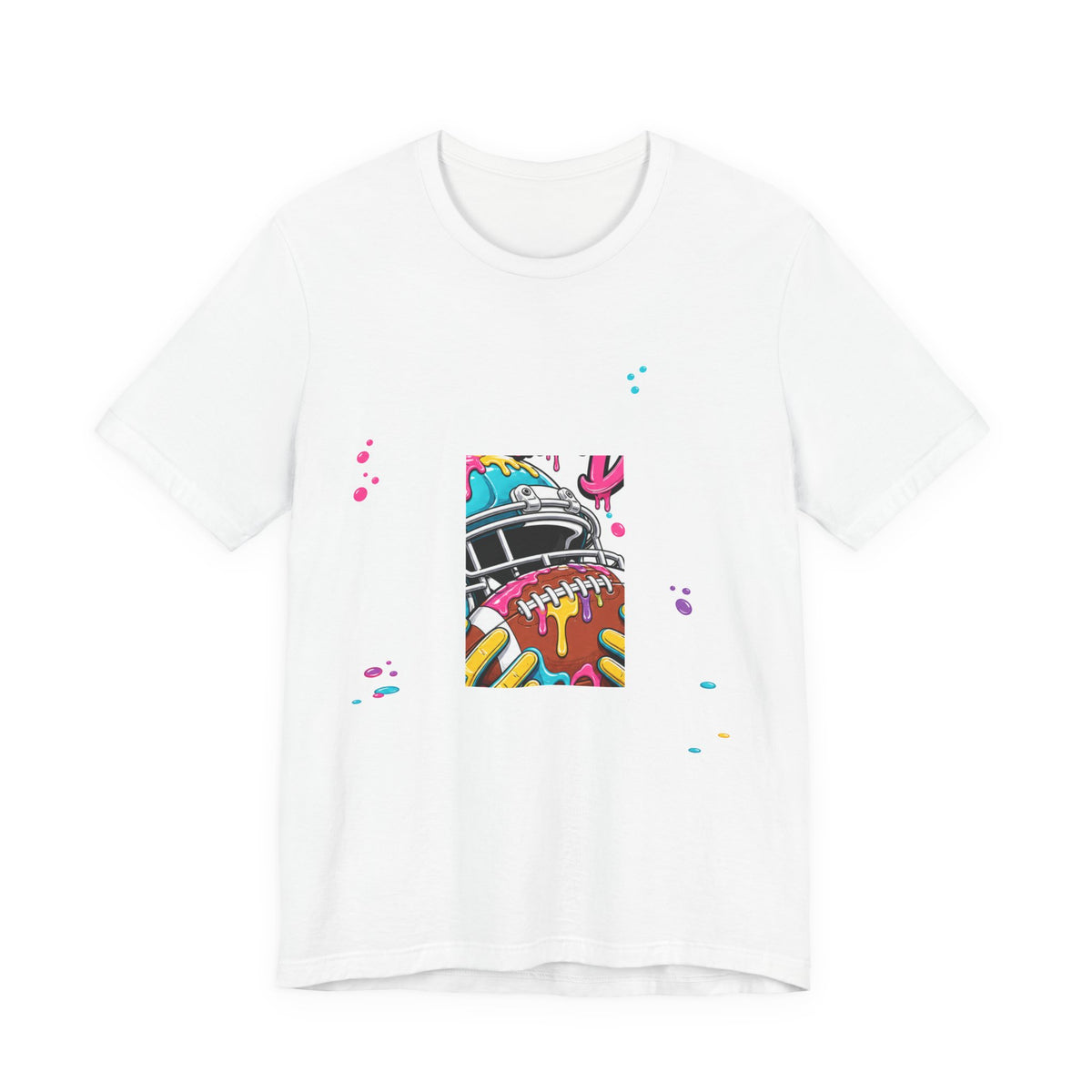 Respect The Drip Neon Tee | Bold Football Paint Drip Shirt | Football Graphic Gift | Bright Sports Tee