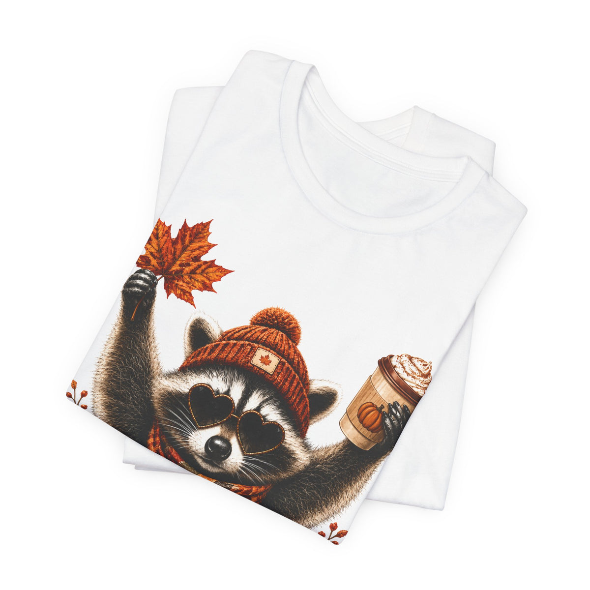 Tis The Season Autumn Raccoon Tee | Cute Fall Raccoon Shirt | Autumn Gift Tee | Pumpkin Spice Season Design