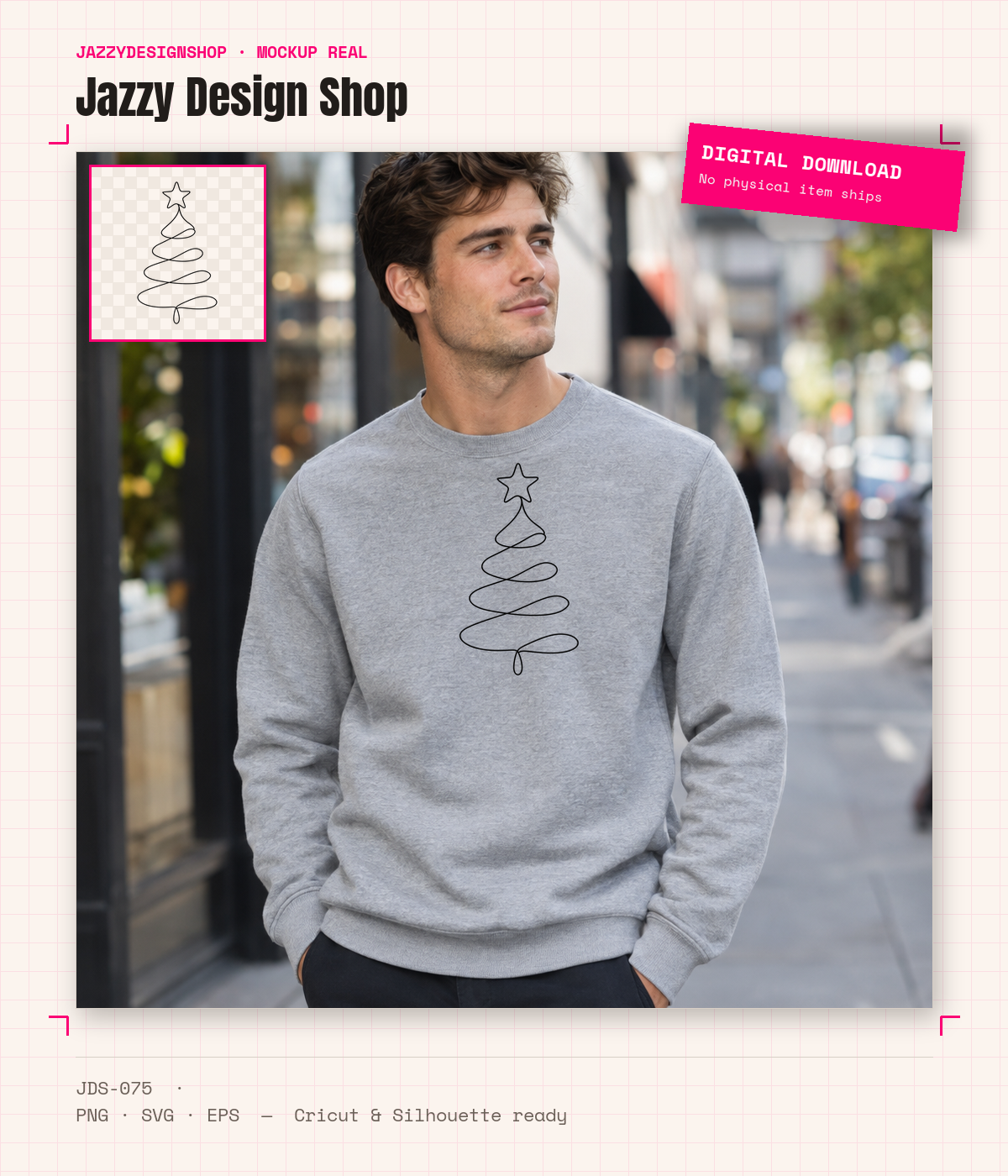 [Digital Download] Minimalist Christmas Tree T-Shirt SVG PNG EPS Cricut Silhouette Sublimation Design
