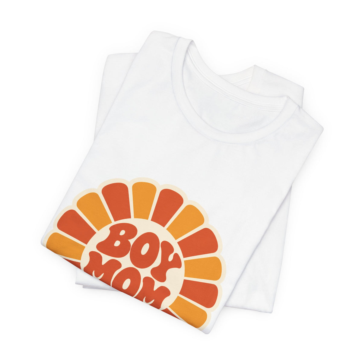 Boy Mom Sunburst Retro Badge T-Shirt | Boy Mama Shirt | Mom Life Tee | Mother's Day Gift | Retro Mom Shirt