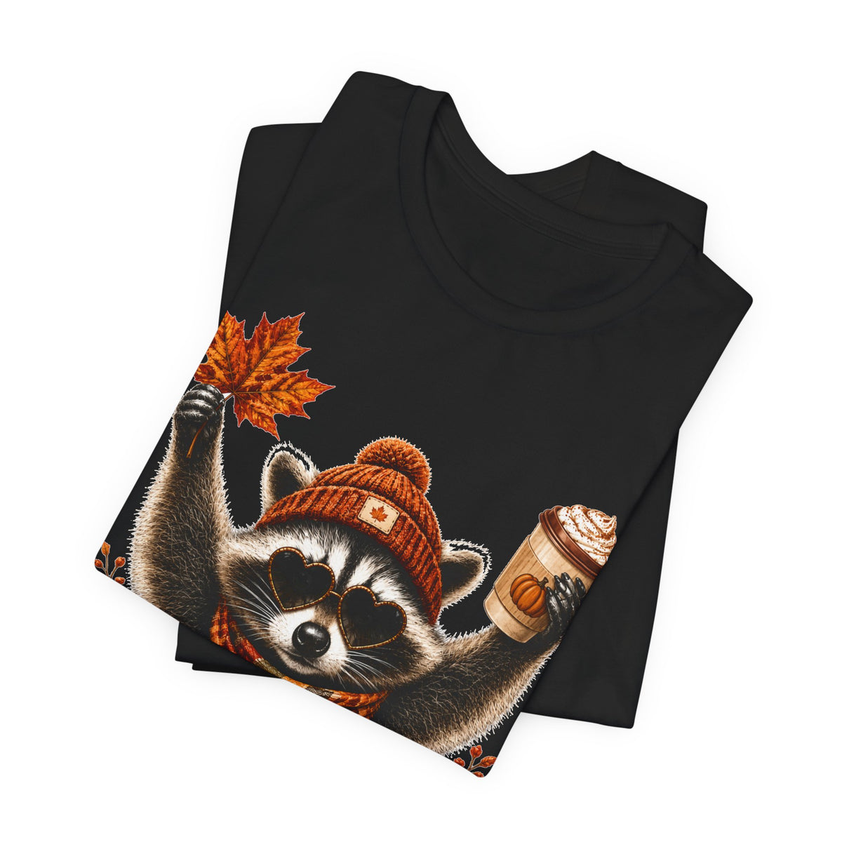 Tis The Season Autumn Raccoon Tee | Cute Fall Raccoon Shirt | Autumn Gift Tee | Pumpkin Spice Season Design