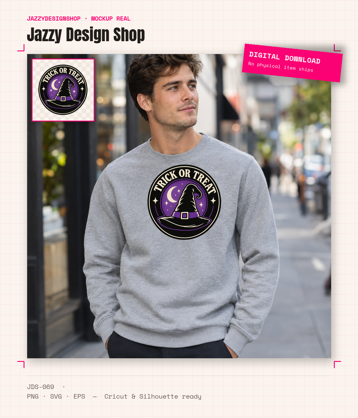 [Digital Download] Retro Witch Hat T-Shirt SVG PNG EPS Cricut Silhouette Sublimation Design