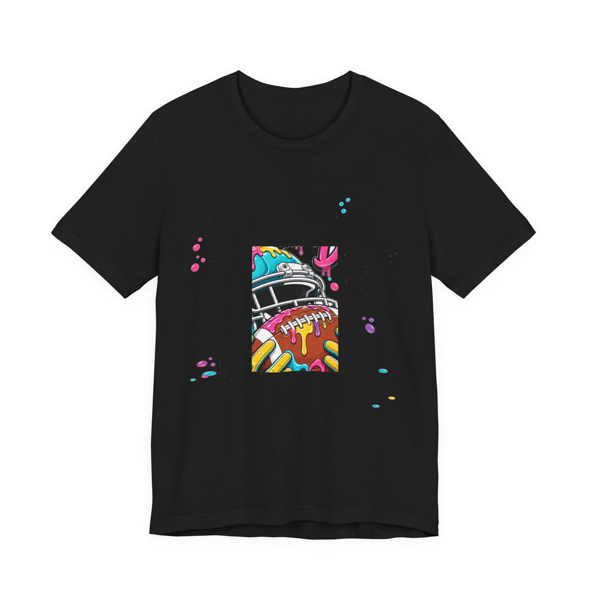 Respect The Drip Neon Tee | Bold Football Paint Drip Shirt | Football Graphic Gift | Bright Sports Tee