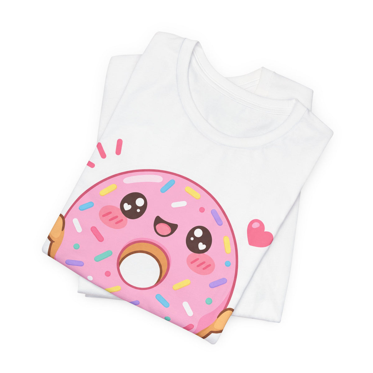 Kawaii Donut T-Shirt | Cute Sprinkle Donut Character Tee | Sweet Dessert Gift Shirt