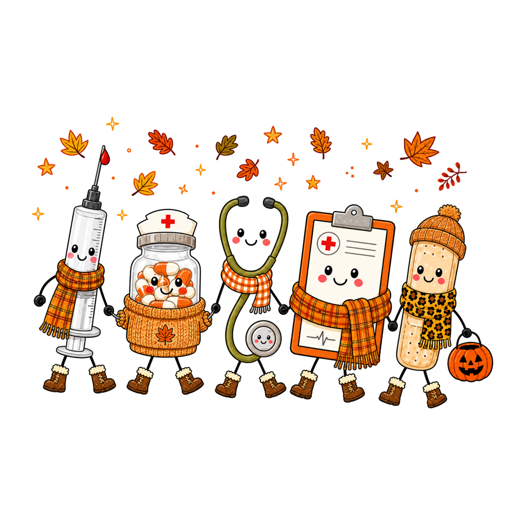 [Digital Download] Nurse Autumn Squad Tee SVG PNG EPS Cricut Silhouette Sublimation Design