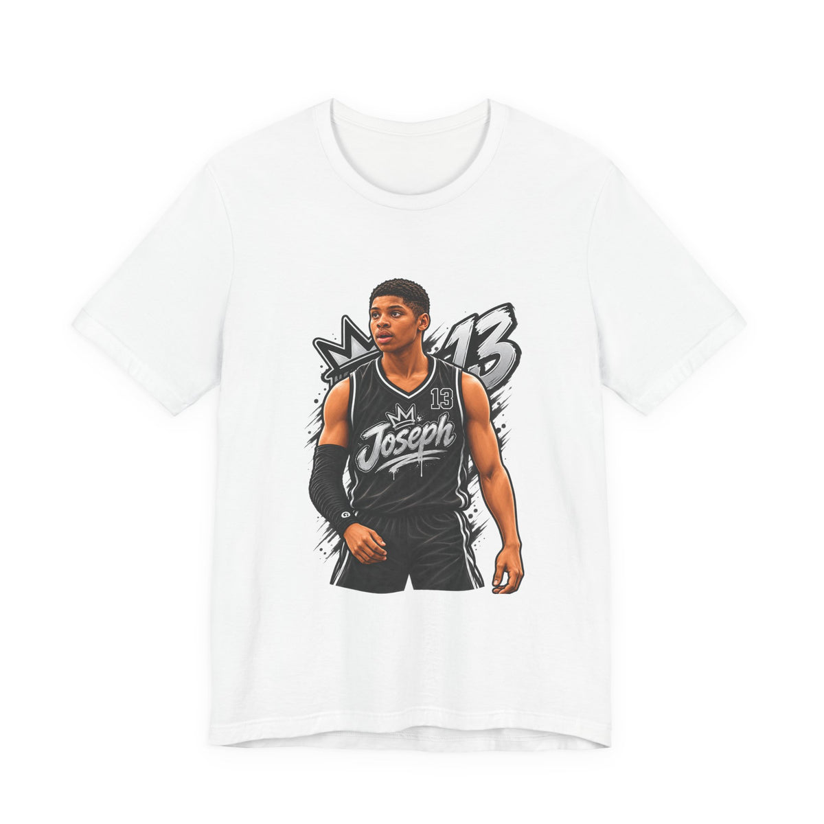 Custom Basketball Player Caricature Tee | Personalized Name & Number Jersey Design | Sports Gift PNG