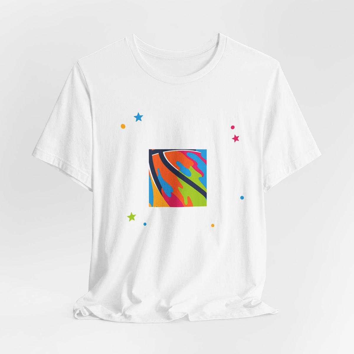 Color Pop Basketball Tee | Bold Paint Splatter Basketball Shirt | Basketball Gift Tee | Bright Sports Graphic