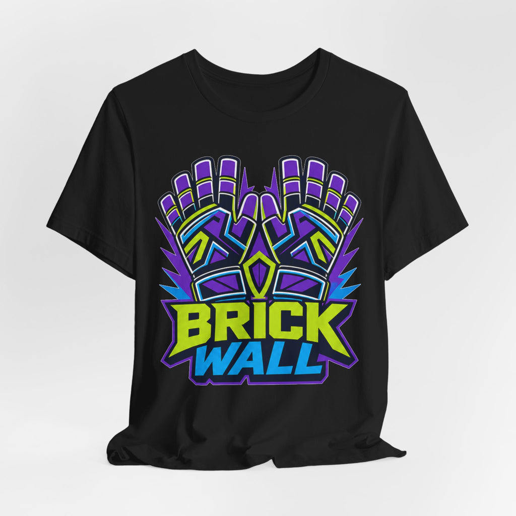Brick Wall Goalkeeper Neon Tee | Bold Soccer Gloves Shirt | Soccer Goalkeeper Gift | Street Soccer Design
