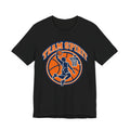 Dunk Mascot Badge T-Shirt | Retro Varsity Basketball Kids Tee | Team Spirit Basketball Shirt | Youth Basketball Emblem Gift Shirt