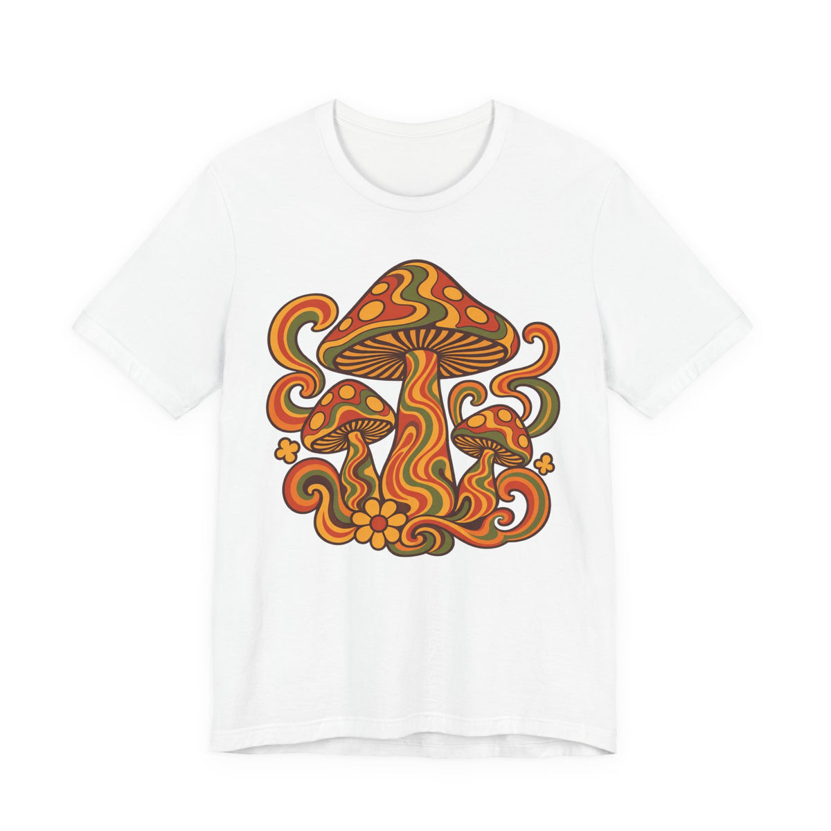 Psychedelic Mushroom T-Shirt | Retro 70s Trippy Groovy Tee | Vintage Hippie Gift Shirt