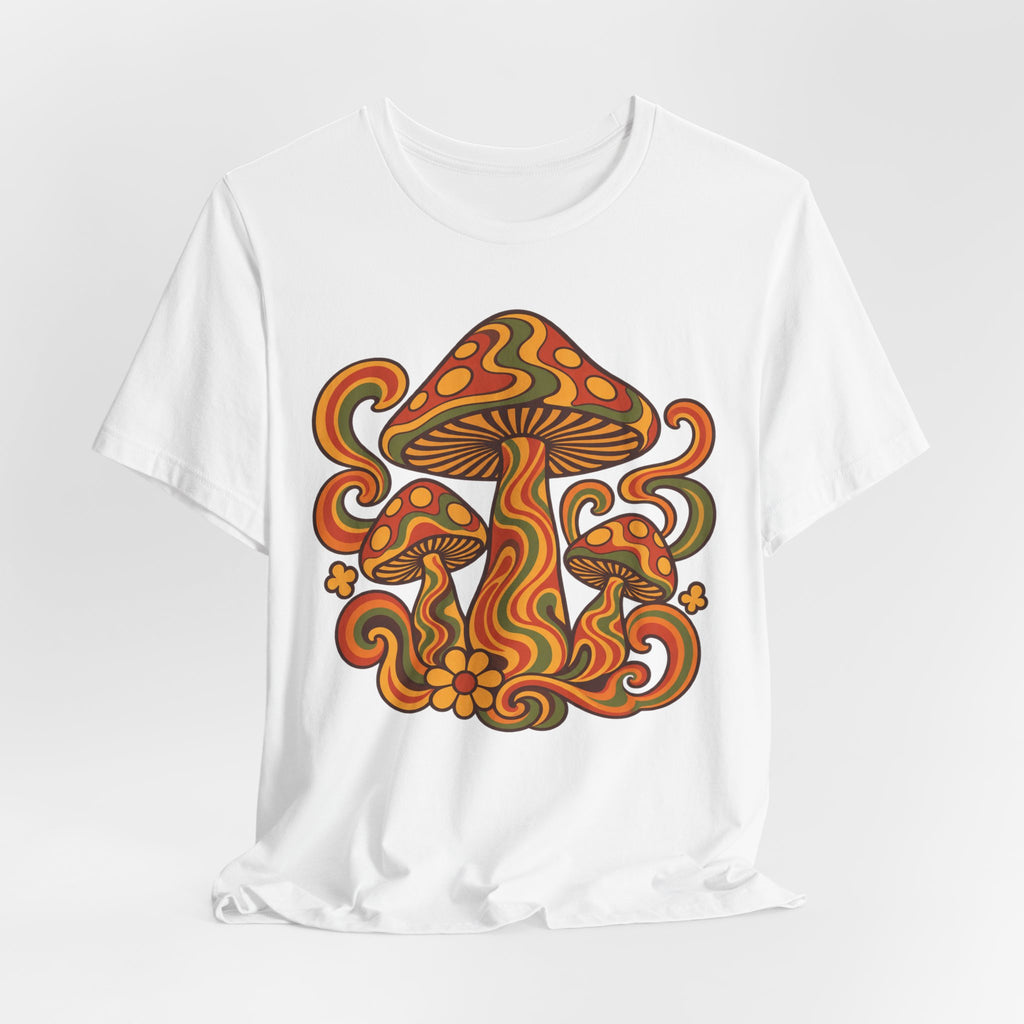 Psychedelic Mushroom T-Shirt | Retro 70s Trippy Groovy Tee | Vintage Hippie Gift Shirt