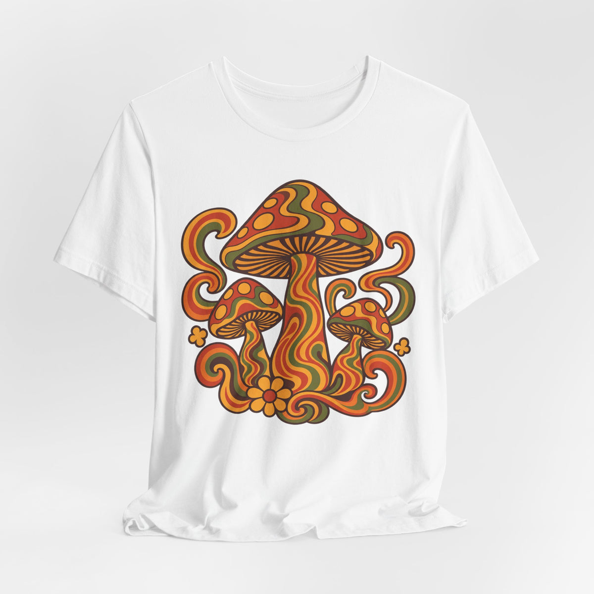 Psychedelic Mushroom T-Shirt | Retro 70s Trippy Groovy Tee | Vintage Hippie Gift Shirt