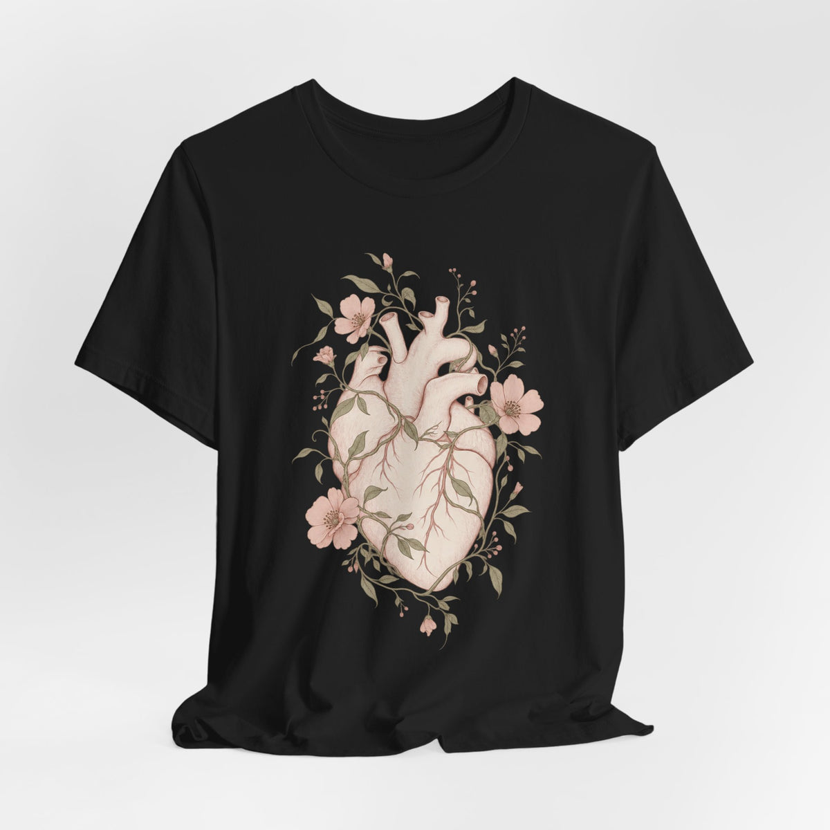 Boho Heart T-Shirt | Delicate Floral Valentine Tee | Soft Romantic Gift Shirt