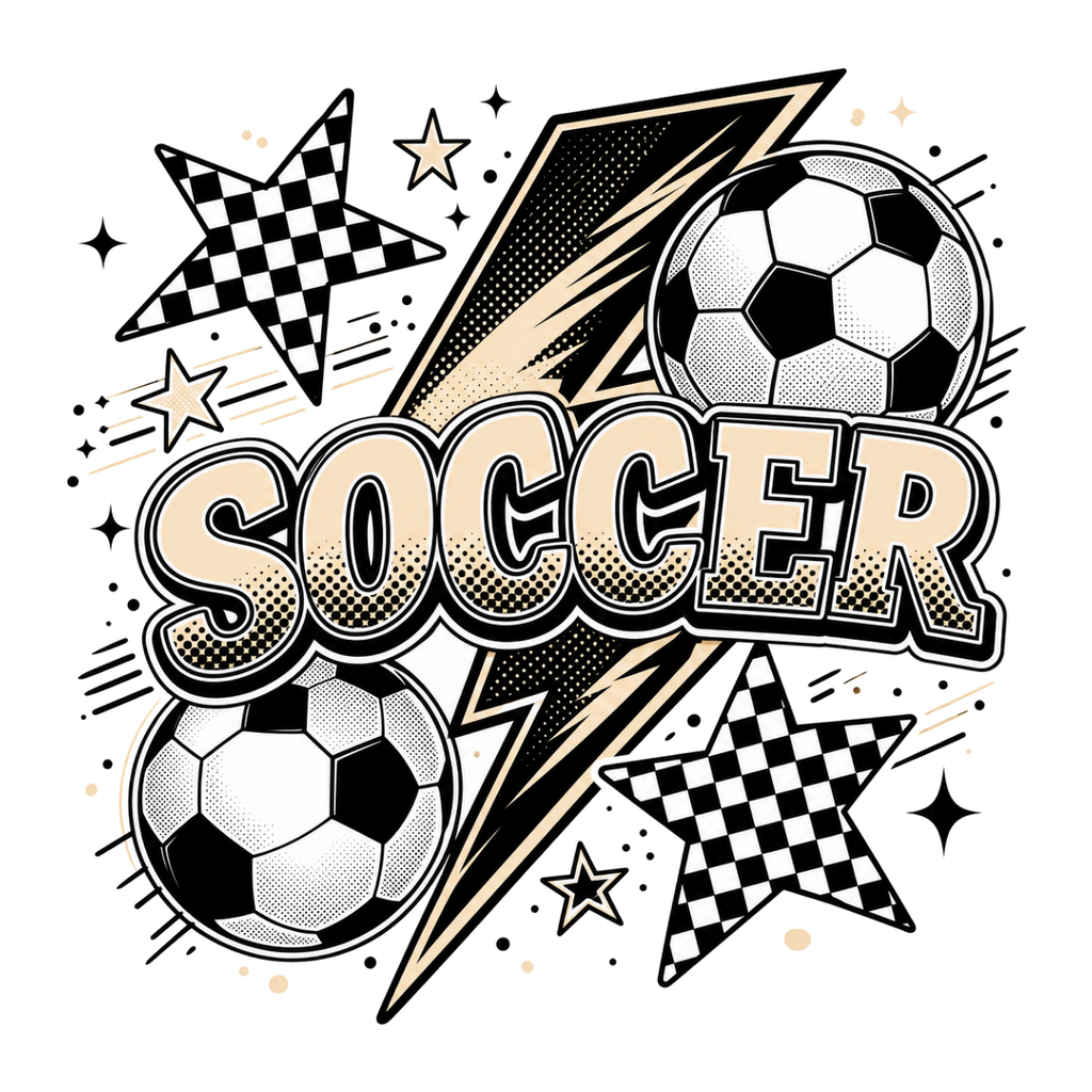 [Digital Download] Soccer Lightning Tee SVG PNG EPS Cricut Silhouette Sublimation Design