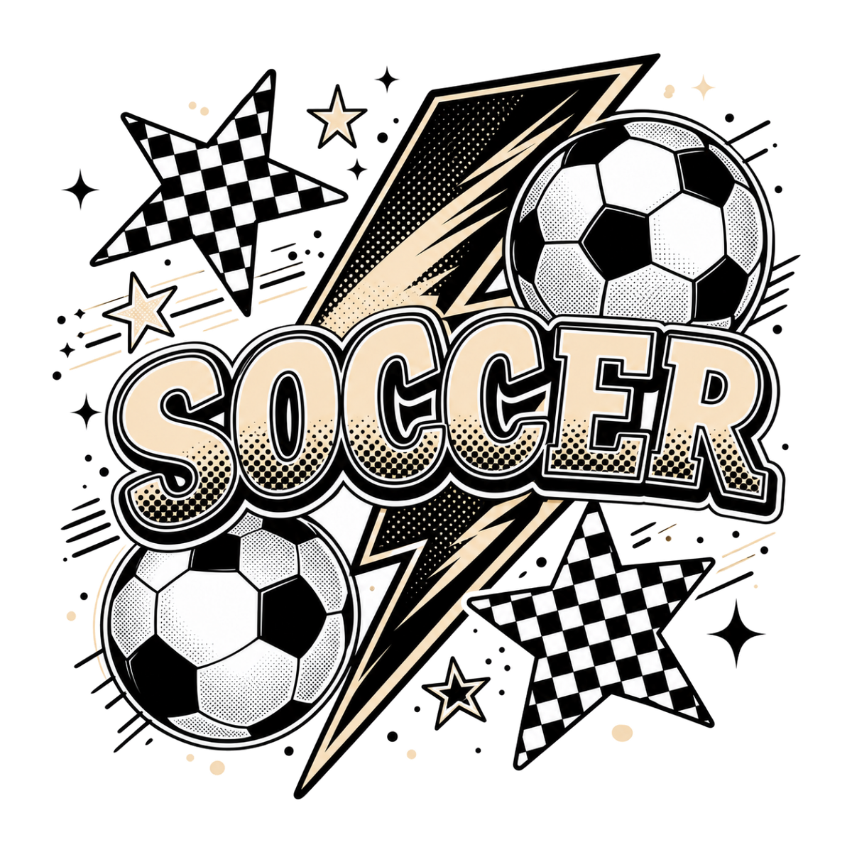 [Digital Download] Soccer Lightning Tee SVG PNG EPS Cricut Silhouette Sublimation Design
