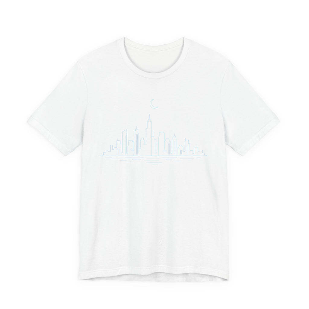 Urban Night Skyline T-Shirt | Minimalist City Line Art Tee | City Skyline Streetwear Shirt | Skyline Line Art Gift Shirt