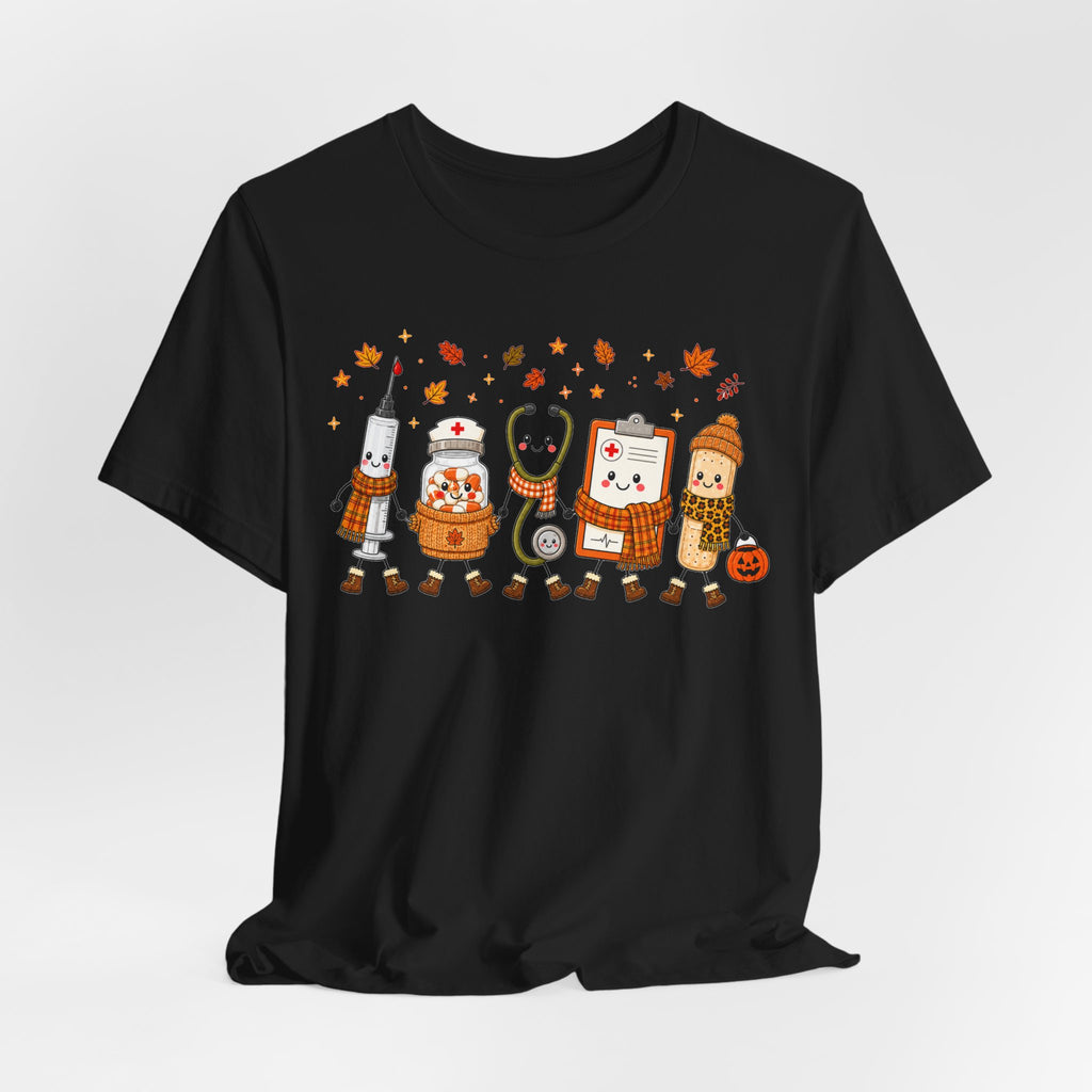 Nurse Autumn Squad Tee | Cute Medical Fall Shirt | Nurse Gift Tee | Kawaii Healthcare Autumn Design
