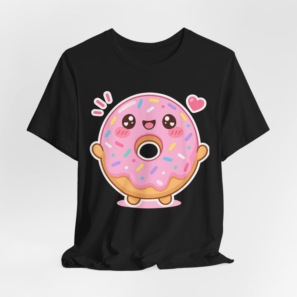 Kawaii Donut T-Shirt | Cute Sprinkle Donut Character Tee | Sweet Dessert Gift Shirt
