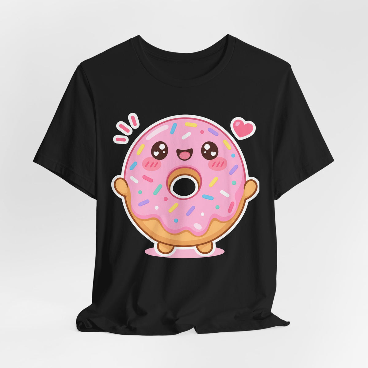 Kawaii Donut T-Shirt | Cute Sprinkle Donut Character Tee | Sweet Dessert Gift Shirt