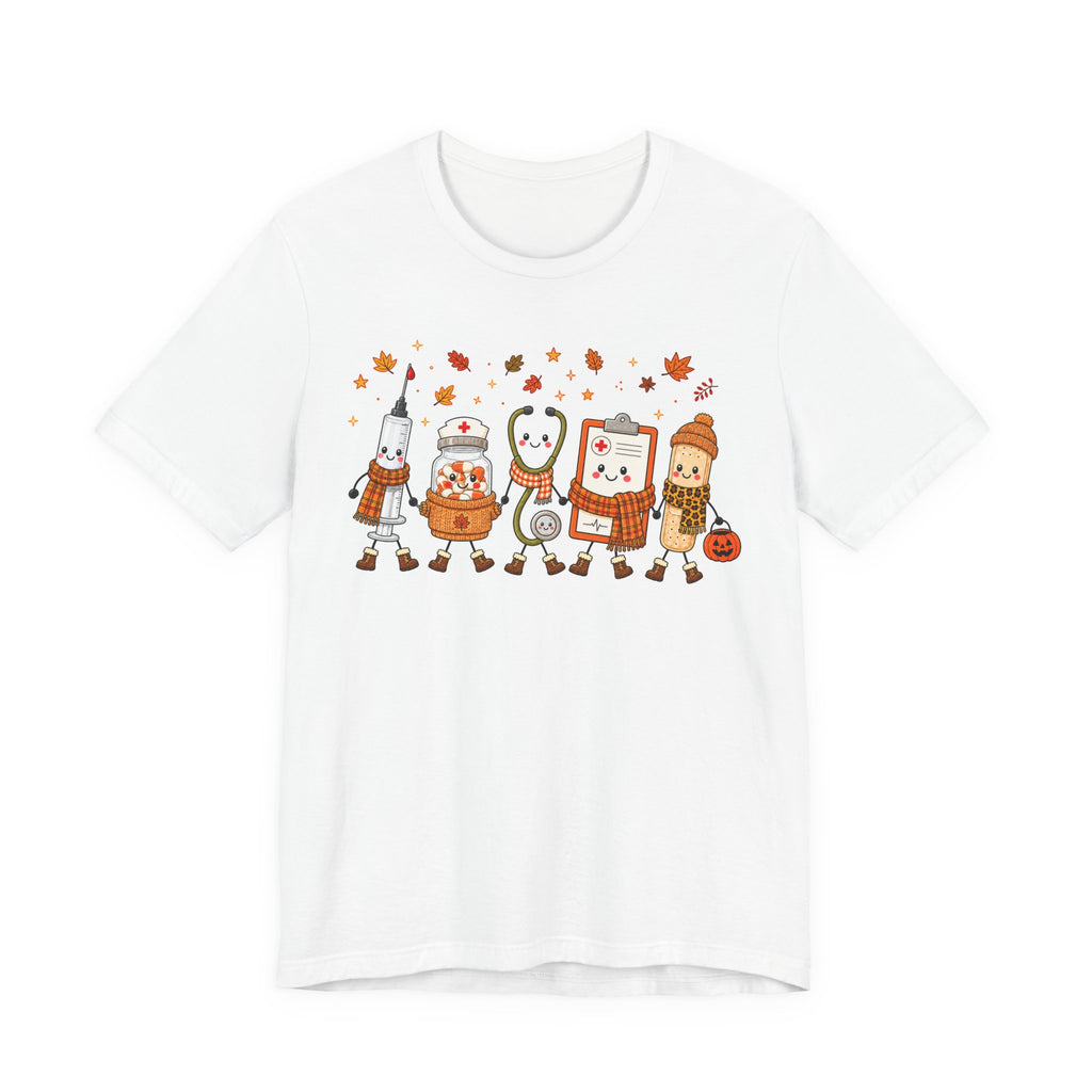 Nurse Autumn Squad Tee | Cute Medical Fall Shirt | Nurse Gift Tee | Kawaii Healthcare Autumn Design