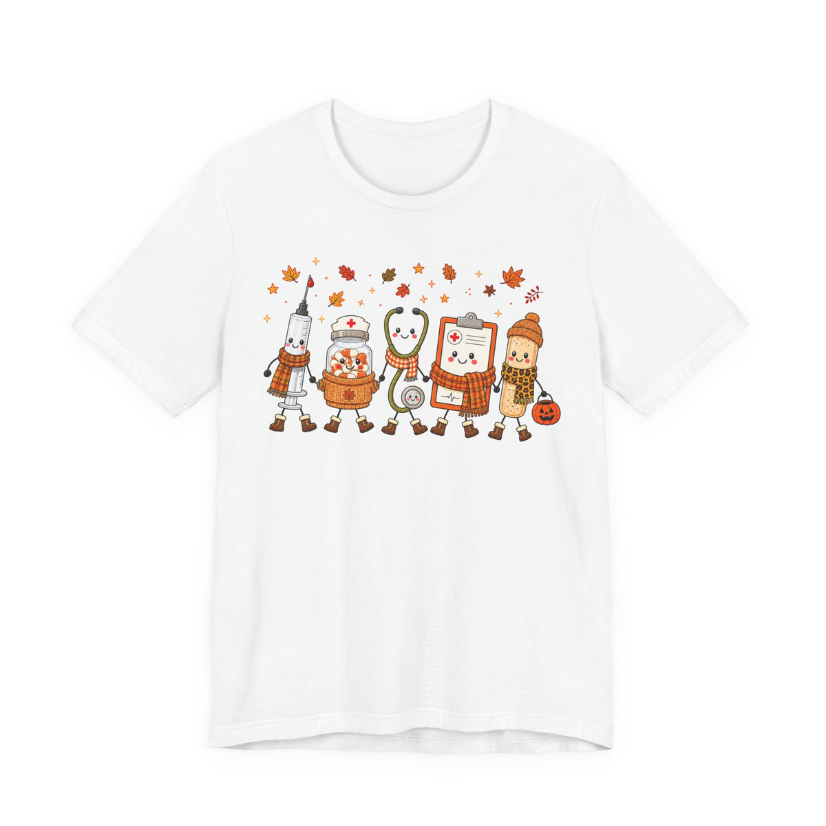 Nurse Autumn Squad Tee | Cute Medical Fall Shirt | Nurse Gift Tee | Kawaii Healthcare Autumn Design