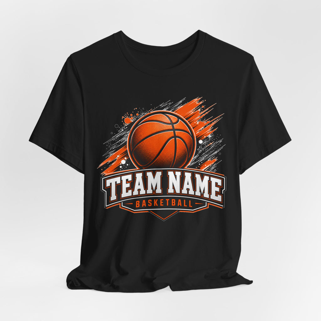 Custom Team Name Basketball Tee | Personalized Grunge Team Logo Shirt | Custom Basketball Team Gift | Bold Streak Team Logo Design